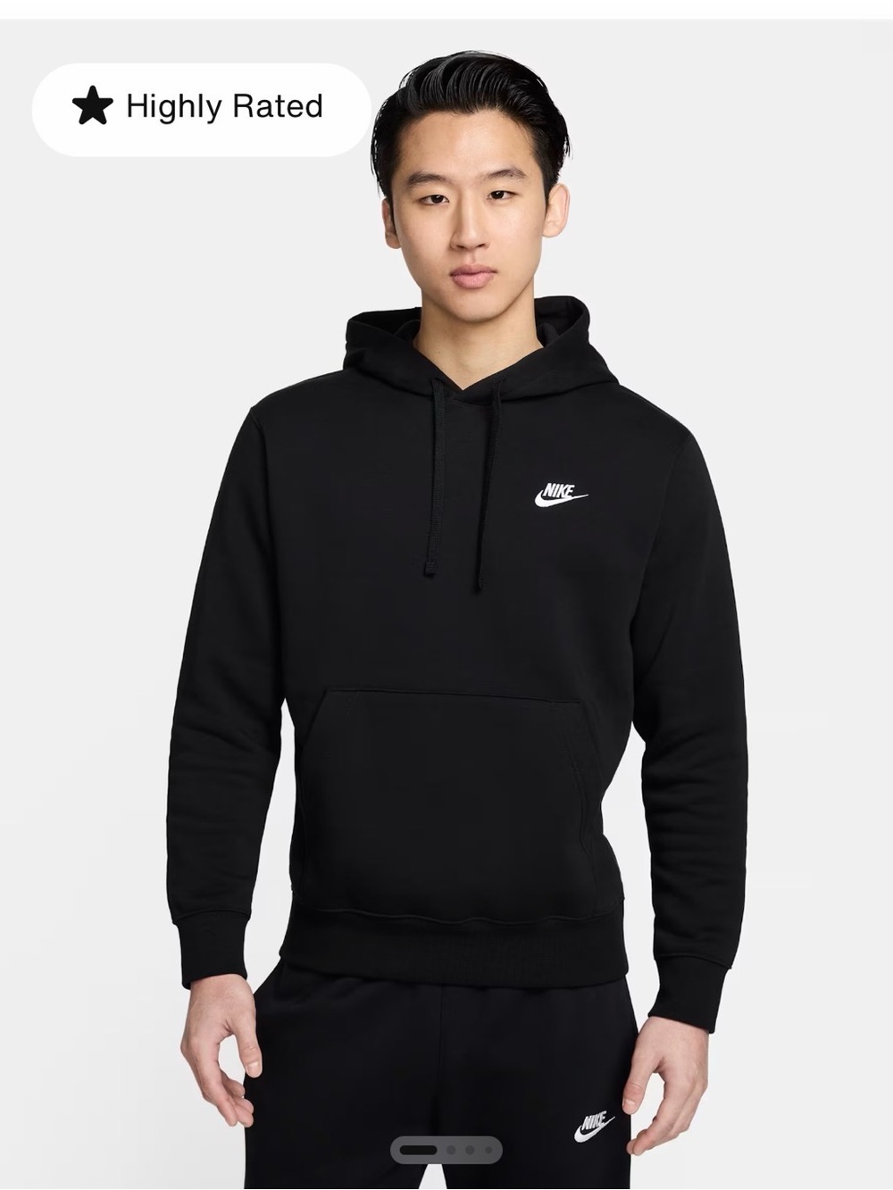 Nike Black Pullover Hoodie with White Logo